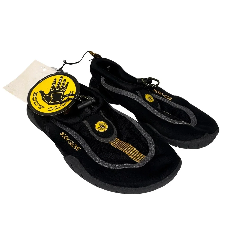 NWT Body Glove Riptide III Youth Water Shoes Black Yellow Size 1 Aqua Shoes